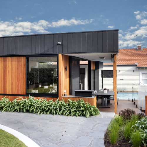 black zinc silvertop ash timber cladding